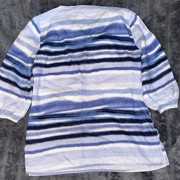 Style & Co. Navy and White Tunic Top - Picture 4 of 4